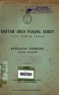 Daftar Arus Pasang Surut Kepulauan Indonesia Tahun 1987