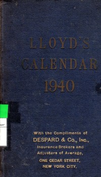 LLOYD'S Calendar 1940