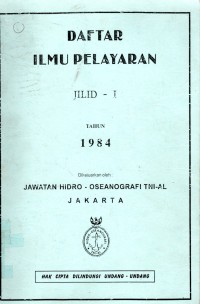 Daftar Ilmu Pelayaran Jilid I