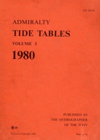 Admiralty Tide Tables Volume 3 Tahun 1980 Pacific Ocean and Adjacent Seas Including Tidal Stream Tables Parts I & II