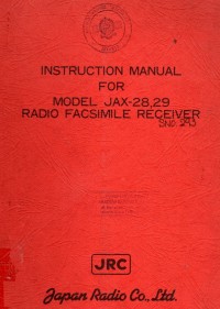 Instruction Manual For Model Jax-28.29 Radio Facsimile Receiver