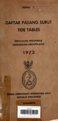 Daftar Pasang Surut Tide Tables Kepulauan Indonesia Archipelago Tahun 1973